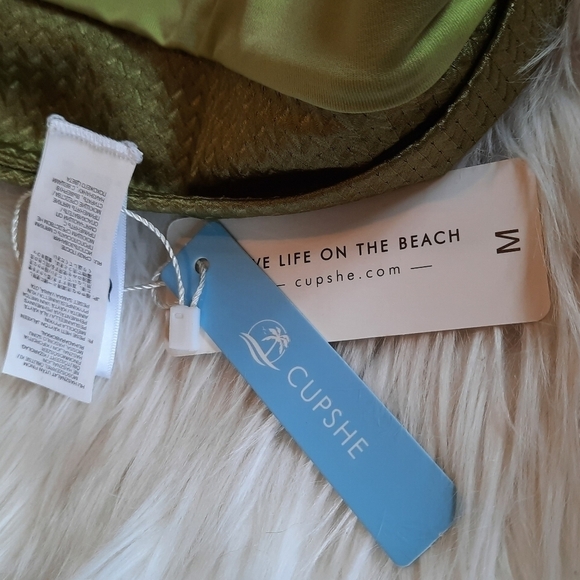 CUPSHE Green High Waisted Bikini Bottom M NWT - Picture 4 of 5